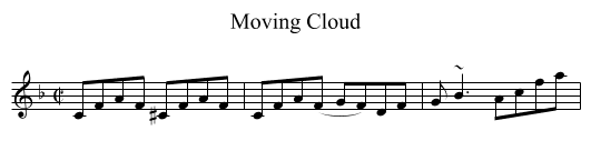 Moving Cloud - staff notation