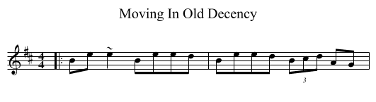 Moving In Old Decency - staff notation