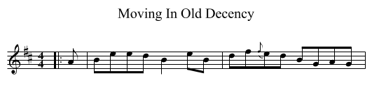 Moving In Old Decency - staff notation