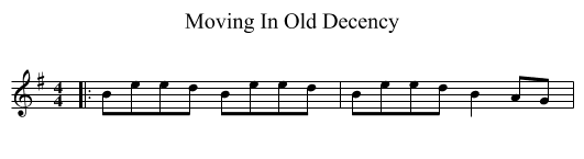 Moving In Old Decency - staff notation