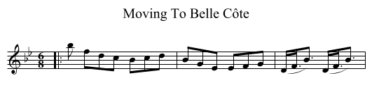 Moving To Belle Côte - staff notation
