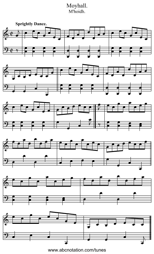 Moyhall. - staff notation