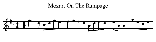 Mozart On The Rampage - staff notation