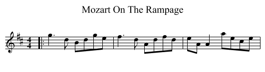 Mozart On The Rampage - staff notation