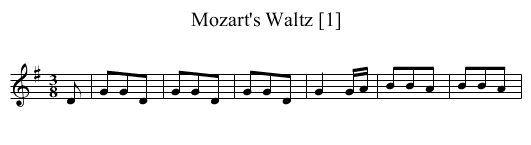 Mozart's Waltz [1] - staff notation
