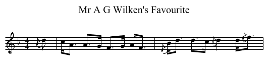 Mr A G Wilken's Favourite - staff notation