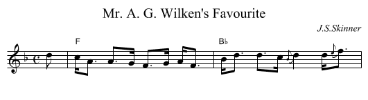 Mr. A. G. Wilken's Favourite - staff notation