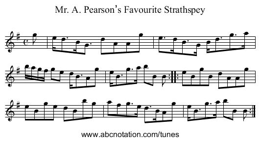 Mr. A. Pearson’s Favourite Strathspey - staff notation