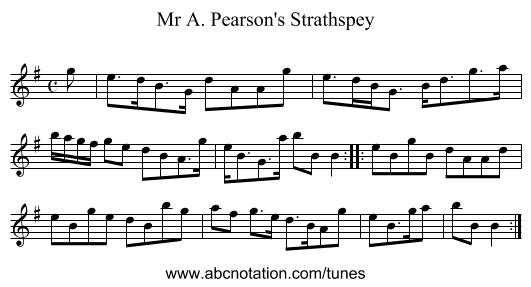 Mr A. Pearson's Strathspey - staff notation