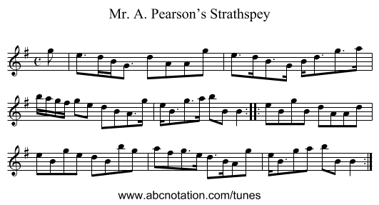 Mr. A. Pearson’s Strathspey - staff notation