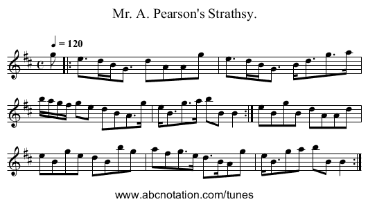 Mr. A. Pearson's Strathsy. - staff notation