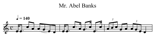 Mr. Abel Banks - staff notation