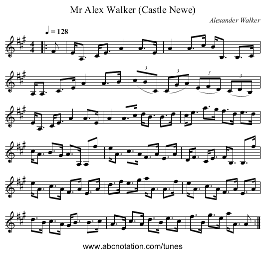 Mr Alex Walker (Castle Newe) - staff notation