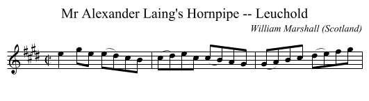 Mr Alexander Laing's Hornpipe -- Leuchold - staff notation