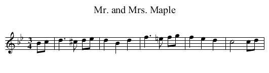 Mr. and Mrs. Maple - staff notation