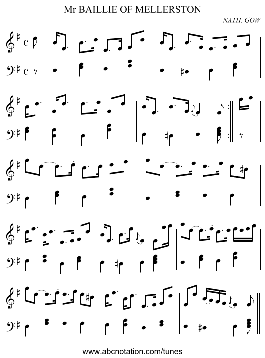 Mr BAILLIE OF MELLERSTON - staff notation