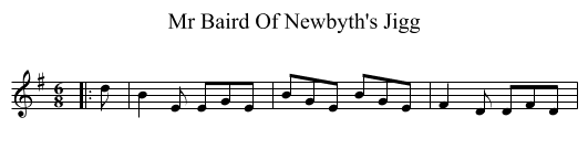 Mr Baird Of Newbyth's Jigg - staff notation