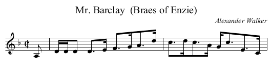 Mr. Barclay  (Braes of Enzie) - staff notation