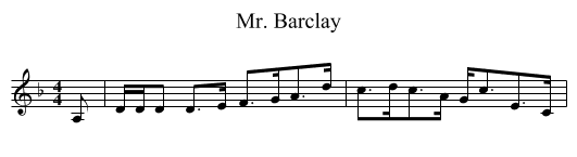 Mr. Barclay - staff notation