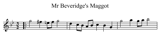 Mr Beveridge's Maggot - staff notation