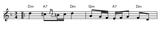 Mr. Beveridge's Maggott  (Dm) - staff notation