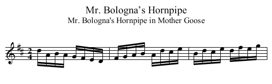 Mr. Bologna’s Hornpipe - staff notation