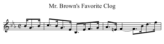 Mr. Brown's Favorite Clog - staff notation