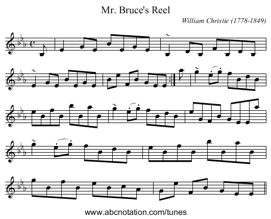 Mr. Bruce's Reel - staff notation