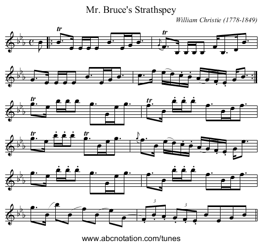 Mr. Bruce's Strathspey - staff notation