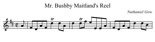 Mr. Bushby Maitland's Reel - staff notation