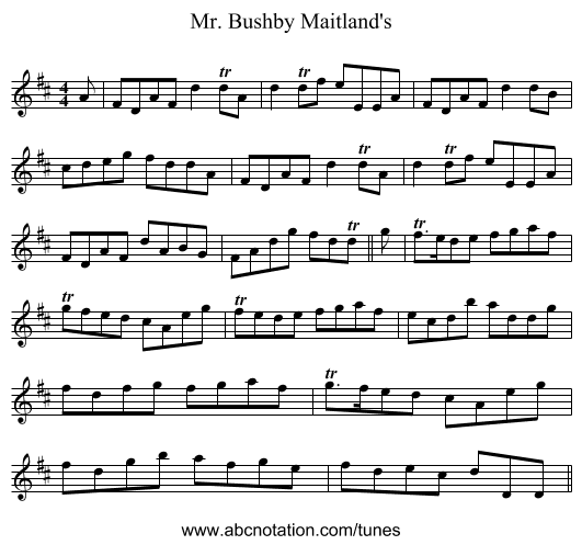 Mr. Bushby Maitland's - staff notation