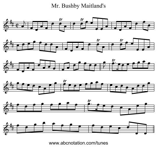 Mr. Bushby Maitland's - staff notation