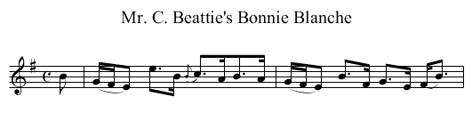 Mr. C. Beattie's Bonnie Blanche - staff notation