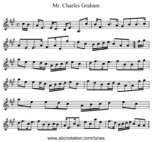Mr. Charles Graham - staff notation