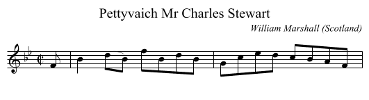 Mr Charles Stewart, Pettyvaich - staff notation