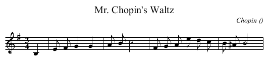 Mr. Chopin's Waltz - staff notation