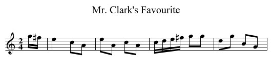 Mr. Clark's Favourite - staff notation