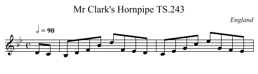 Mr Clark's Hornpipe TS.243 - staff notation