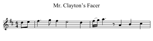 Mr. Clayton’s Facer - staff notation