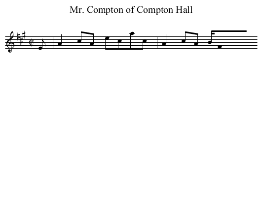 Mr. Compton of Compton Hall - staff notation
