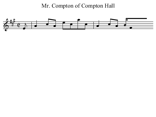 Mr. Compton of Compton Hall - staff notation