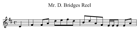 Mr. D. Bridges Reel - staff notation