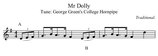 Mr Dolly - staff notation