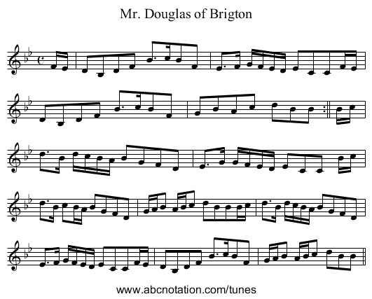 Mr. Douglas of Brigton - staff notation
