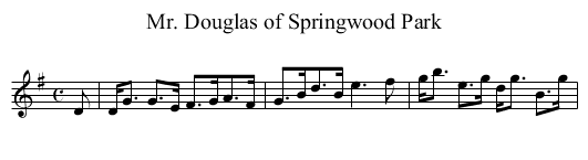 Mr. Douglas of Springwood Park - staff notation