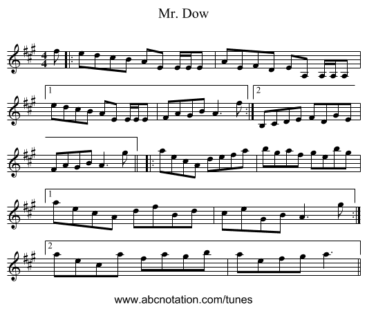 Mr. Dow - staff notation