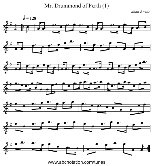 Mr. Drummond of Perth (1) - staff notation