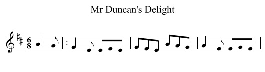 Mr Duncan's Delight - staff notation