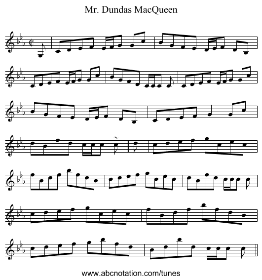Mr. Dundas MacQueen - staff notation