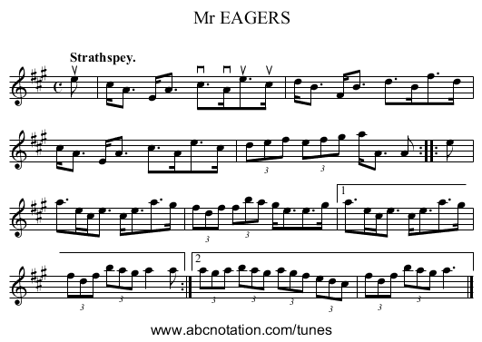 Mr EAGERS - staff notation